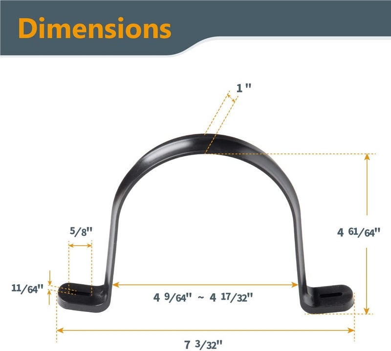 POWERTEC 70343-P2V Hangers for 4" Dust Collection Hose and Pipe, 10 PK, Black - Image 2